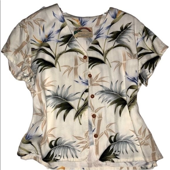 Paradise Found Hawaiian Shirt size S - Picture 1 of 3